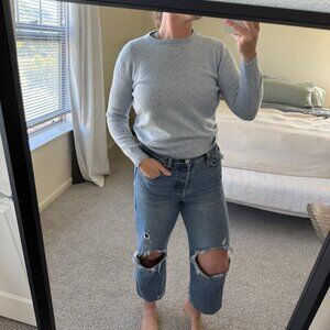 J. Crew Everyday Cashmere Crewneck Knit Sweater in Donegal Size Medium